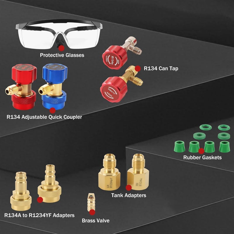 Lichamp AC R134A Gauge Set, Automotive Manifold Gauge Compatible with R32 R134A and R410 Refrigerants, Works on Car Freon Charging and Evacuation - Image 4